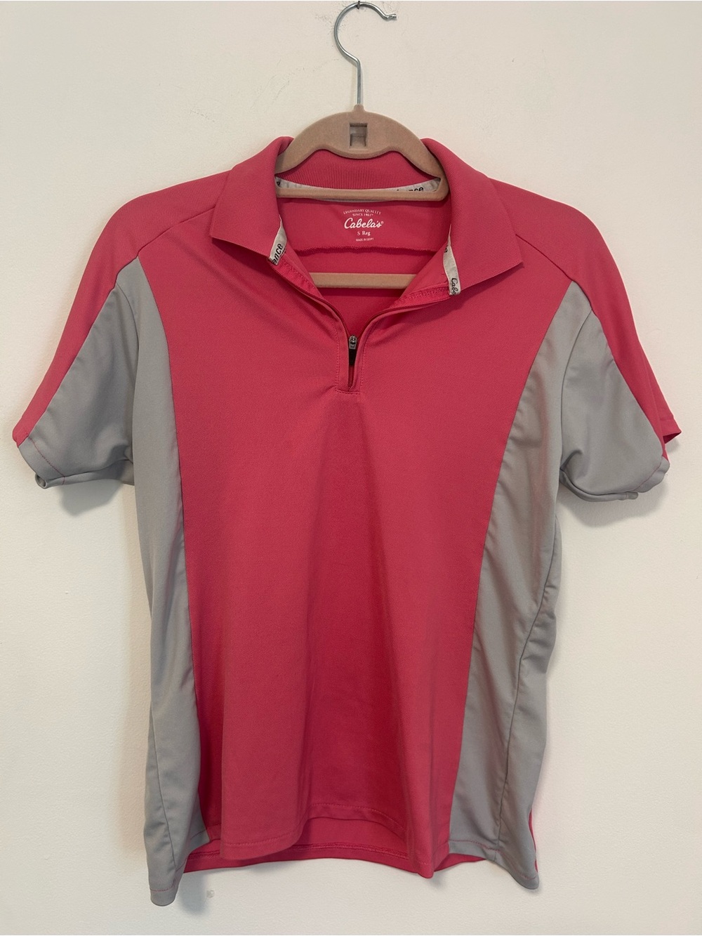 Cabela's Coral and Light Gray Short-Sleeve Performance Tee